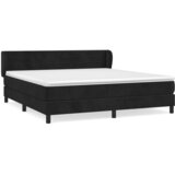 Krevet s oprugama i madracem crni 160x200 cm baršunasti | shoptok.hr