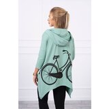 Kesi Sweatshirt with a dark mint cycling print | shoptok.hr