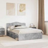  Konstrukcija postelje Beton 140 x 200 cm Masivno borovo les, (5000102532) | Shoptok.si