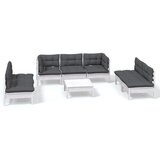  The Living Store Vrtna sedežna garnitura 8-delna z blazinami trdna borovina - Vrtna Sedežna Garnitura, (21445233) | Shoptok.si