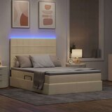  Krevet S LED lampica s uzglavljem Krema 140 x 200 cm tkanina | shoptok.hr