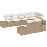  Set vrtnog kauča od 8 dijelova s jastučićima bež polirattan | shoptok.hr