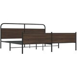  Metalni okvir kreveta bez madraca smeđa boja hrasta 200x200 cm | shoptok.hr