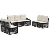 vidaXL Vrtna sedežna garnitura 7 pcs Črna poli ratan, (5000270968) | Shoptok.si