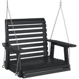  Vrtna stolica za ljuljanje s metalnim lancima crna od jelovine | shoptok.hr