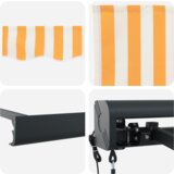 vidaXL Automatska uvlačna tenda - Narančasta i bijela, 500x300 cm | shoptok.hr