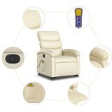 vidaXL Električni masažni naslonjač na podizanje od umjetne kože krem | shoptok.hr