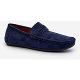 Kesi Men's eco suede loafers, navy blue, Nedlin cene