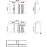  Kuhinjska jedinica PORTO 4 pcs Bijela Konstruirano drvo | shoptok.hr
