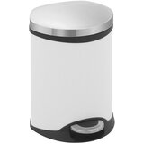 EKO Zbiralnik odpadkov s pedalom, školjkasta oblika, prostornina 6 l, VxŠxG 314 x 238 x 235 mm, korpus iz belo lakirane jeklene pločevine Cene