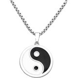 IZMAEL Ogrlica EA-33478 Yin Yang - Bela/Črna | Shoptok.si