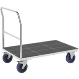 eurokraft pro Ploski voziček s cevnim potisnim ročajem, nakladalna površina DxŠ 1250 x 800 mm, polno elastična | Shoptok.si