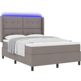  LED Box Spring Krevet Sivo-smeđa 140 x 190 cm tkanina | shoptok.hr