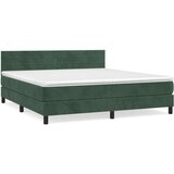 vidaXL Box spring postelja z vzmetnico temno zelena 160x200 | Shoptok.si