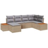  Sjedeća garnitura za vrt 6 kom. Bež poliratan 264 x 154 x 69 cm | Shoptok.si