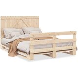  The Living Store Posteljni okvir z vzglavjem 160x200 cm trdna borovina - Posteljni Okvir, (21523987) | Shoptok.si
