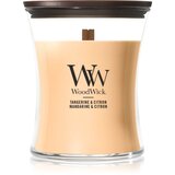 WoodWick Tangerine & Citron dišeča sveča z lesenim stenjem 275 g | Shoptok.si