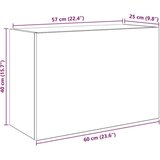 vidaXL Kopalniška stenska omarica starinski les 60x25x40 cm inž. les | Shoptok.si