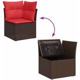 Sjedeća garnitura za vrt 7 kom. Smeđa i crvena poliratan 234 x 124 x 85 cm | shoptok.hr