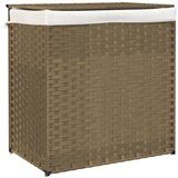 vidaXL Košara za perilo z 2 predelkoma 53x35x57 cm poli ratan, (20951315) | Shoptok.si