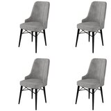 Hanah home Pare - Grey, Black GreyBlack Chair Set (4 Pieces) | ePonuda.com