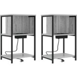 Noćni ormar 2 pcs Sivi hrast sonoma 38 x 31 x 61 cm | shoptok.hr