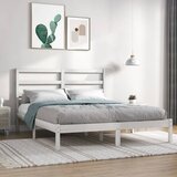 Maison Chic Posteljni okvir - Dvoposteljna postelja - Zakonska postelja bel iz trdnega lesa 120x190 cm-J10073, (21762866) | Shoptok.si