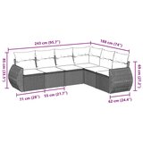  6-dijelni set vrtnih sofa od poliratana s jastucima svjetlosivi | shoptok.hr