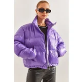 Bianco Lucci Women's Judge Collar Leather Puffer Coat