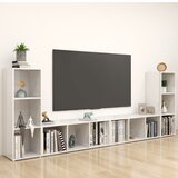 vidaXL TV omarice 4 kosi visok sijaj bele 107x35x37 cm iverna plošča | Shoptok.si