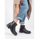 Sergio Leone Black leather Chelsea boots on a flat sole Cijene