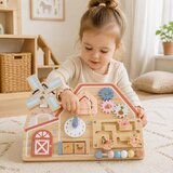Ginger Home Crvena montesori aktivna tabla farma sa mlinom, lavirintom, satom i zupčanicima ( W12D824 ) | Eponuda.com