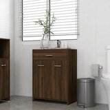 vidaXL Kopalniška omarica rjavi hrast 60x33x80 cm konstruiran les Cene