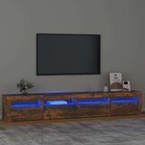 TV omarica z LED lučkami dimljeni hrast 240x35x40 cm, (20732586) Cene