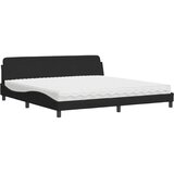 Krevet s madracem Dover crni 200x200 cm baršunasti | Eponuda.com