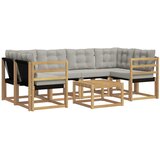 vidaXL Zunanja garnitura za sedenje 7 pcs Bela in svetlo siva, (5000281221) | Shoptok.si