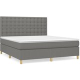 Maison Chic Box spring postelja - Vzmetna postelja z vzmetnico temno siva 180x200 cm blago SL20936, (21892733) | Shoptok.si