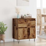 vidaXL Strani šal Star les 60 x 35 x 70 cm Inženirski les in železo | Shoptok.si