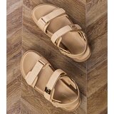 Gemre Beige platform sandals with Velcro straps Areka | Shoptok.si