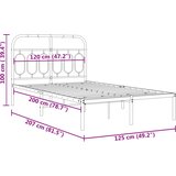  Metalni okvir za krevet s uzglavljem bijeli 120x200 cm | shoptok.hr