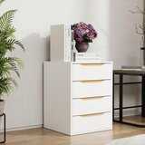 MID.YOU Nočna omarica Malira M, bela, barva hrasta | Shoptok.si