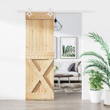  Klizna vrata 70 x 210 cm Čvrsta borovina (neobrađena) | shoptok.hr