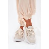 Boto Sneakers Women's Sports Shoes On Thick Sole Beige Lerila | Shoptok.si