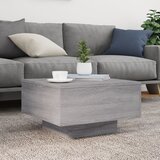  Stolić za kavu s LED svjetlima siva boja hrasta 55x55x31 cm | shoptok.hr
