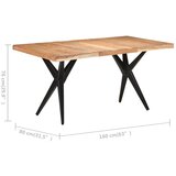  Blagovaonski stol 160 x 80 x 76 cm od masivnog bagremovog drva | shoptok.hr