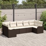 vidaXL 7 Dijelna Vrtna Sofa Set s Jastucima Smeđi Poliratan, 2-Sjedna Vrtna Sofa s Prostorom za Pohranu & Jastucima Smeđi Poliratan | shoptok.hr
