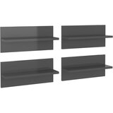 Maison Chic 4 kosi Stenske Police - Viseče police visok sijaj sive 40x11,5x18 cm, (21758806) Cene