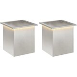  Vrtna posuda za sadnju s LED svjetlom 2 kom. Srebrna - Nehrđajući čelik 40 x 40 x 40 cm 2 | shoptok.hr