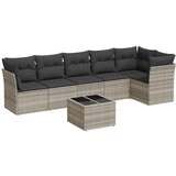 Maison Chic Seti vrtnega pohištva - Vrtna garnitura - Vrtni pohištvo set 7-delna z blazinami siv poli ratan, (21801195) | Shoptok.si