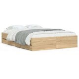 vidaXL Posteljni okvir s predali sonoma hrast 120x190cm inženirski les | Shoptok.si